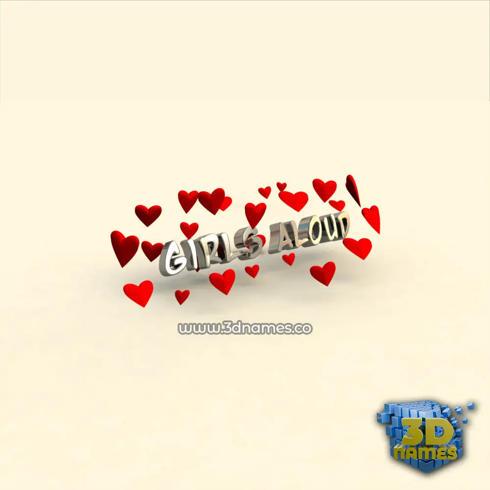 girls aloud in In Love style - 3D name wallpaper