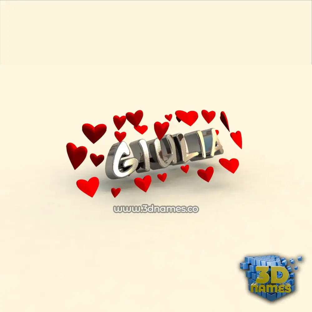 giulia in In Love style - 3D name wallpaper