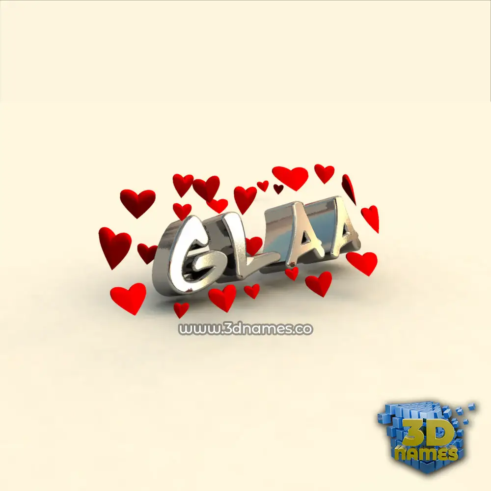 glaa in In Love style - 3D name wallpaper
