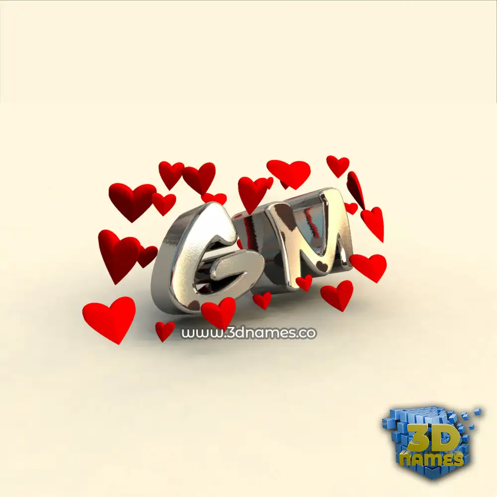 gm in In Love style - 3D name wallpaper