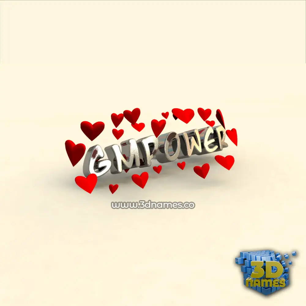 gmpower in In Love style - 3D name wallpaper