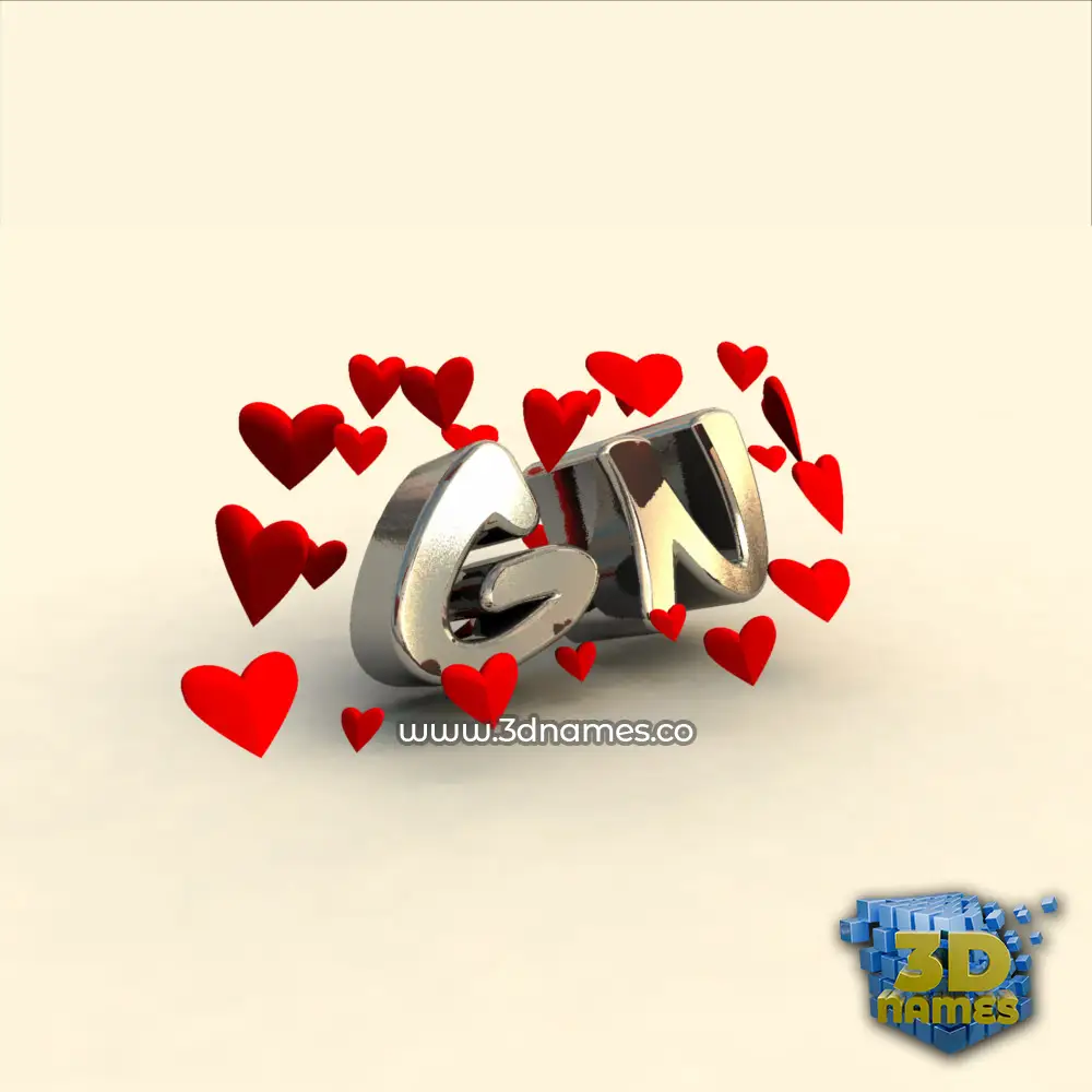 gn in In Love style - 3D name wallpaper