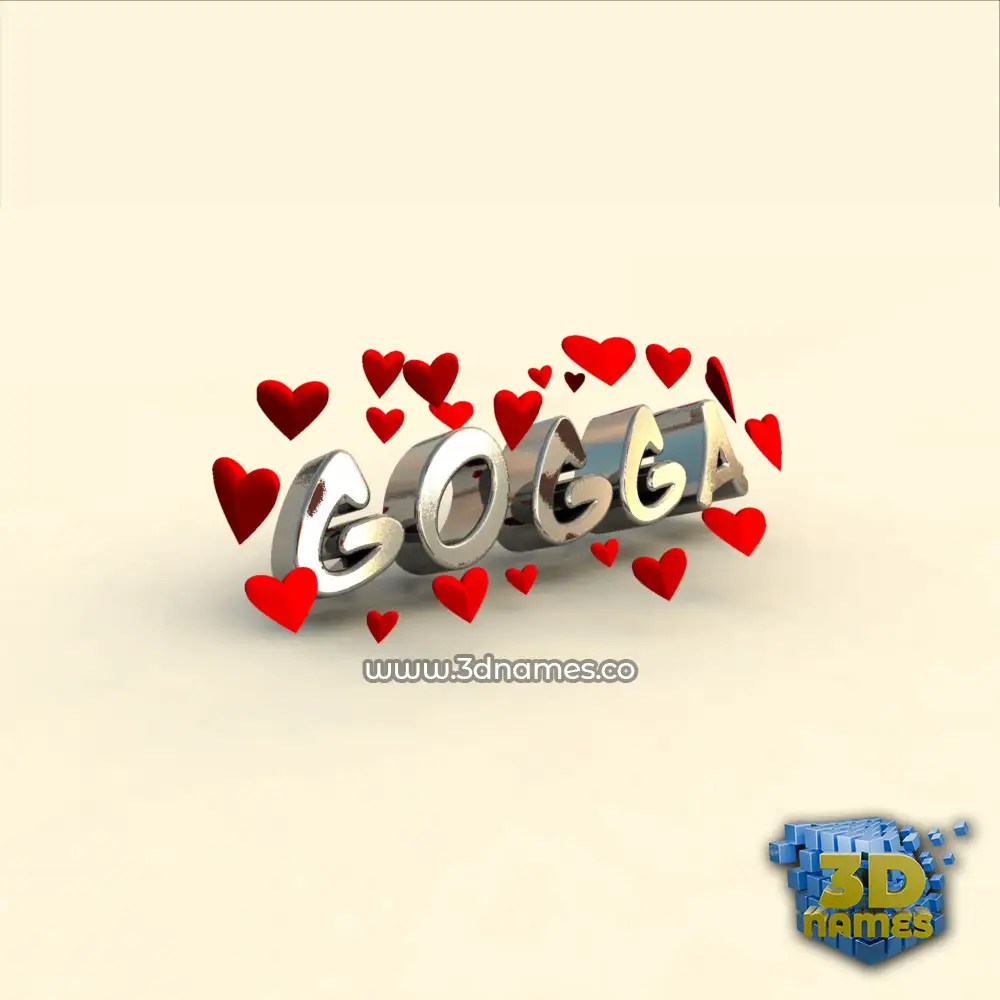 gogga in In Love style - 3D name wallpaper