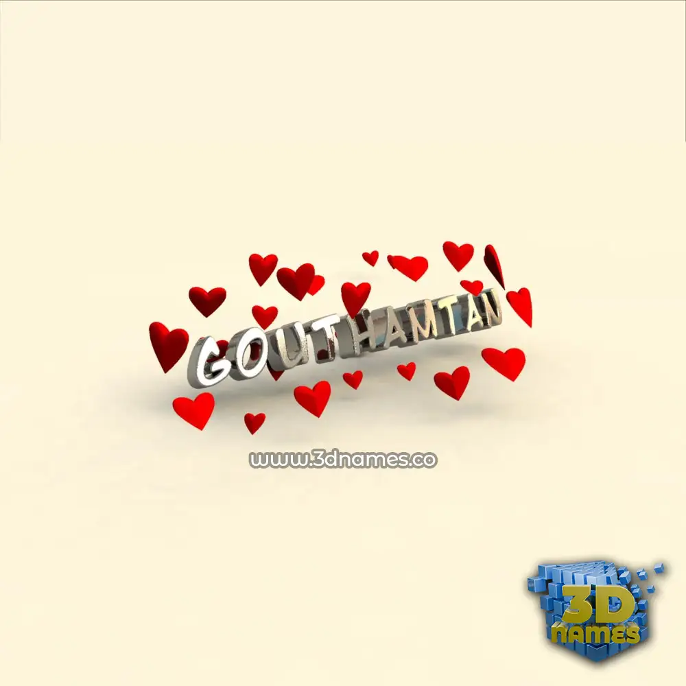 gouthamtan in In Love style - 3D name wallpaper