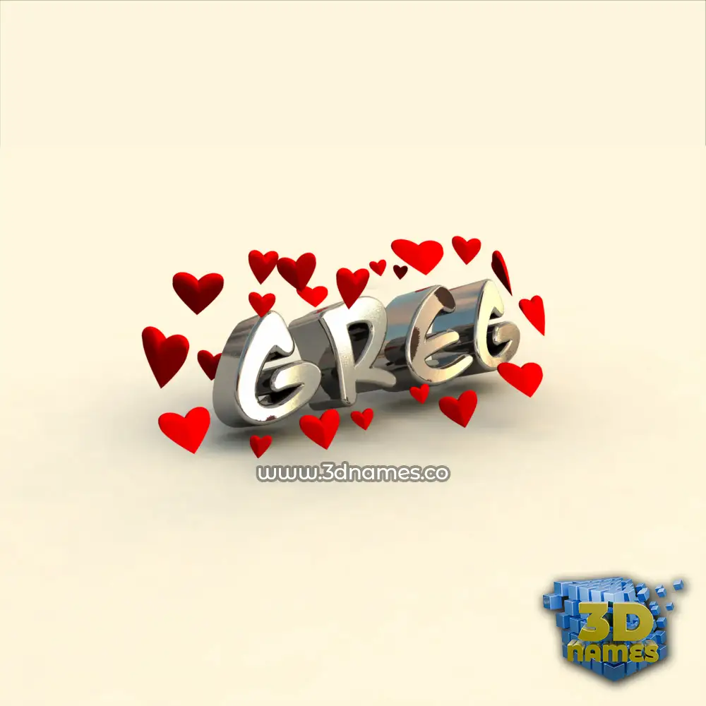 greg in In Love style - 3D name wallpaper