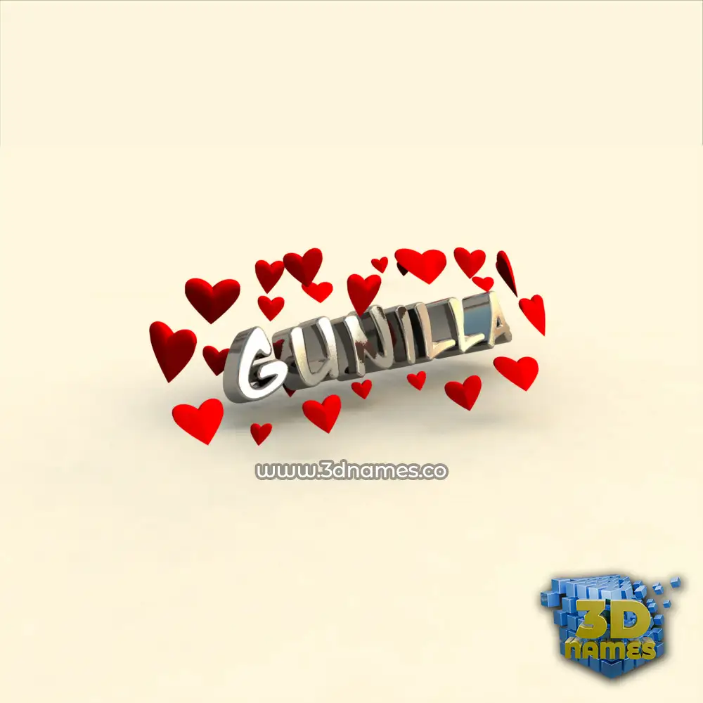 gunilla in In Love style - 3D name wallpaper