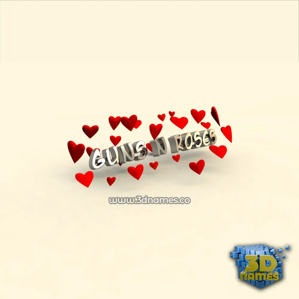 guns n roses in In Love style - 3D name wallpaper