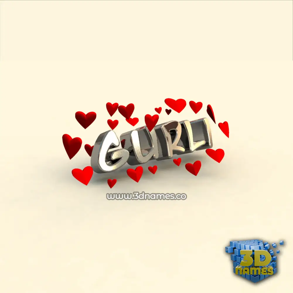 gurli in In Love style - 3D name wallpaper