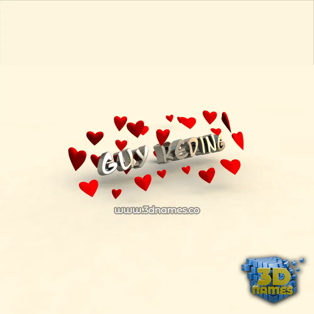 guy reding in In Love style - 3D name wallpaper