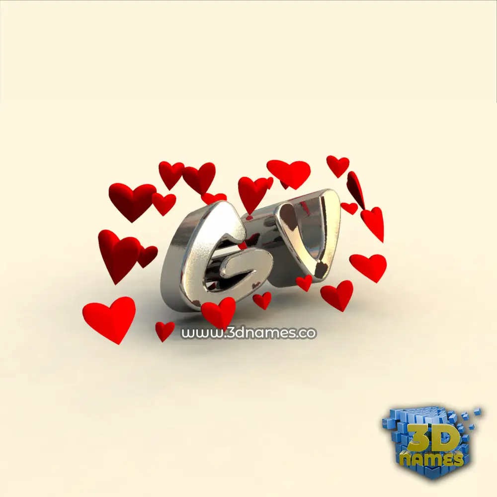 gv in In Love style - 3D name wallpaper