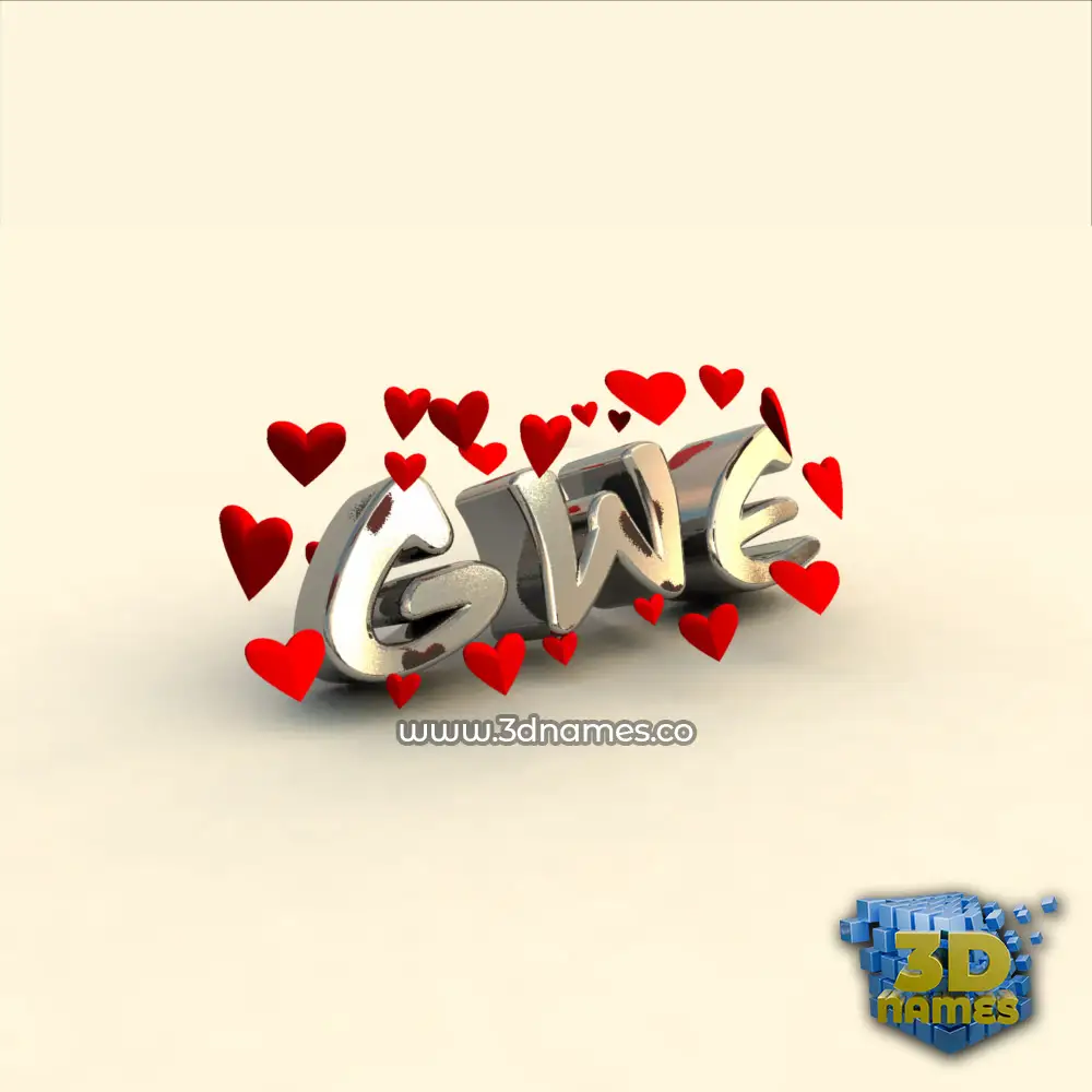 gwe in In Love style - 3D name wallpaper