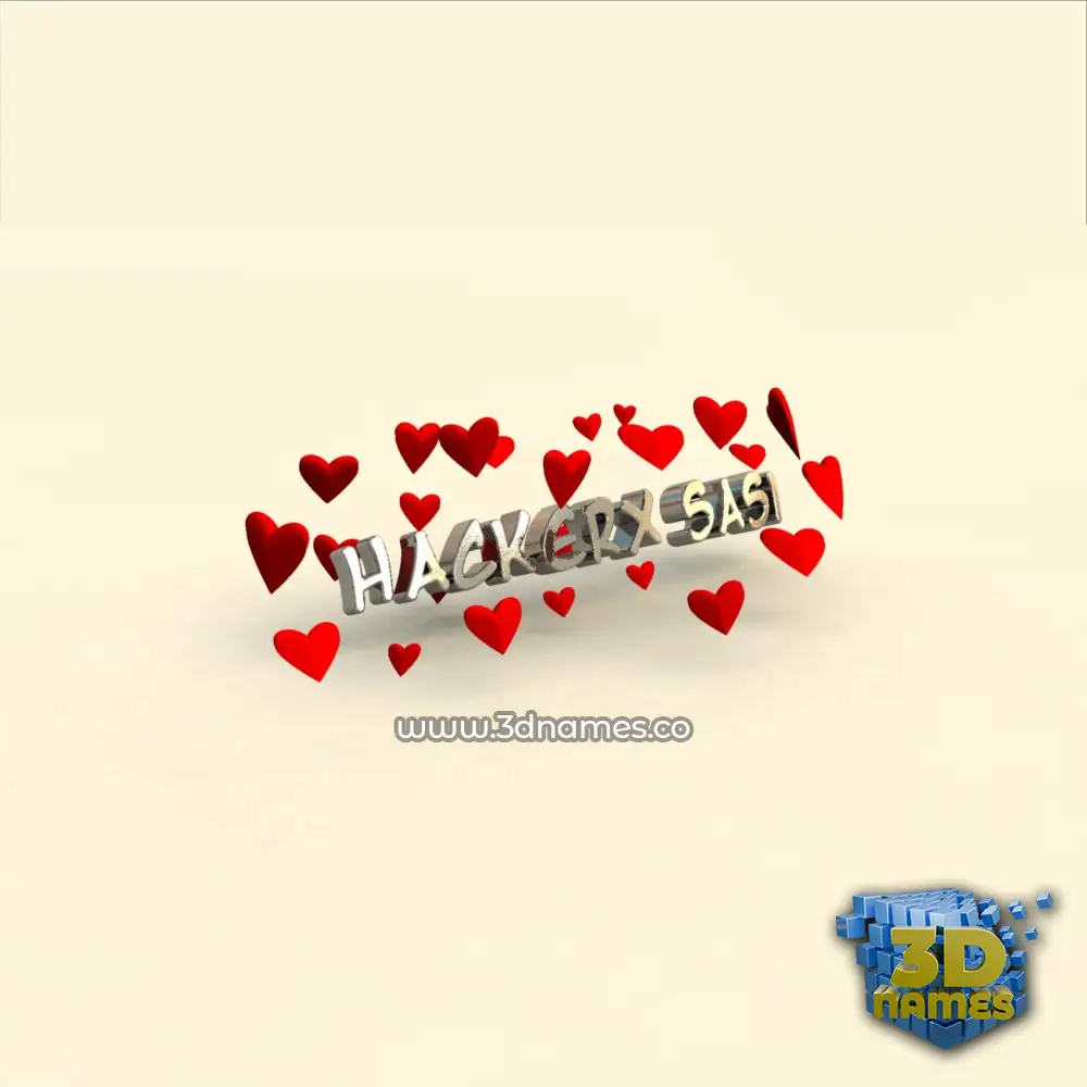 hackerx sasi in In Love style - 3D name wallpaper