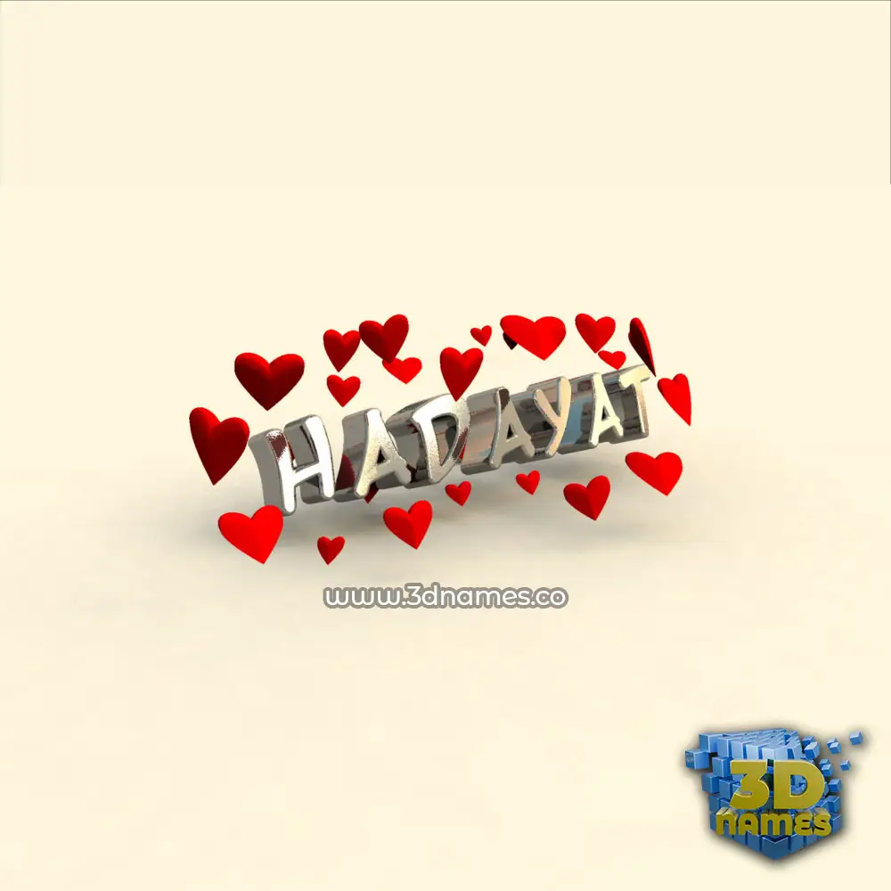 hadayat in In Love style - 3D name wallpaper