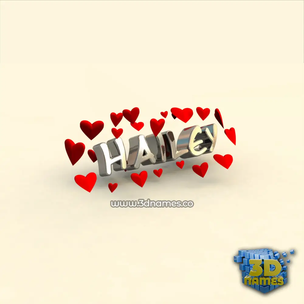 hailey in In Love style - 3D name wallpaper