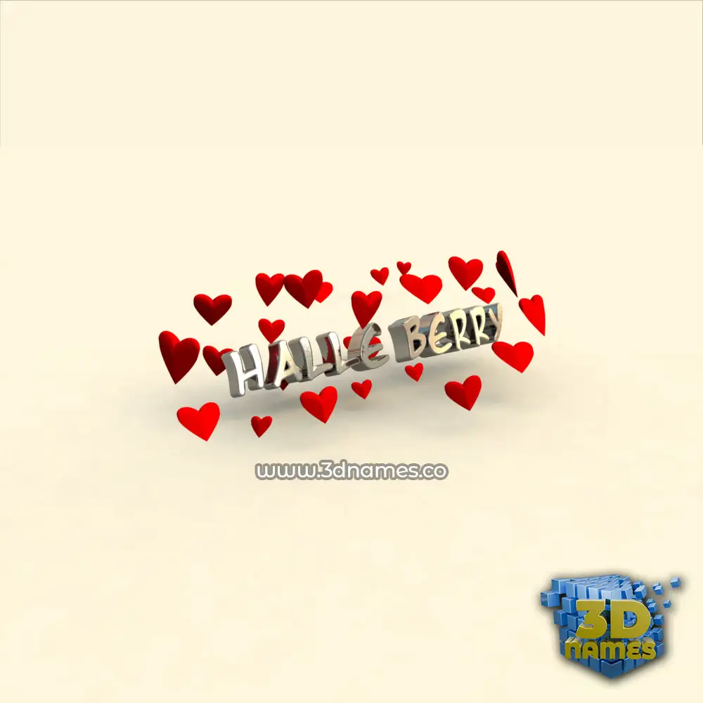 halle berry in In Love style - 3D name wallpaper