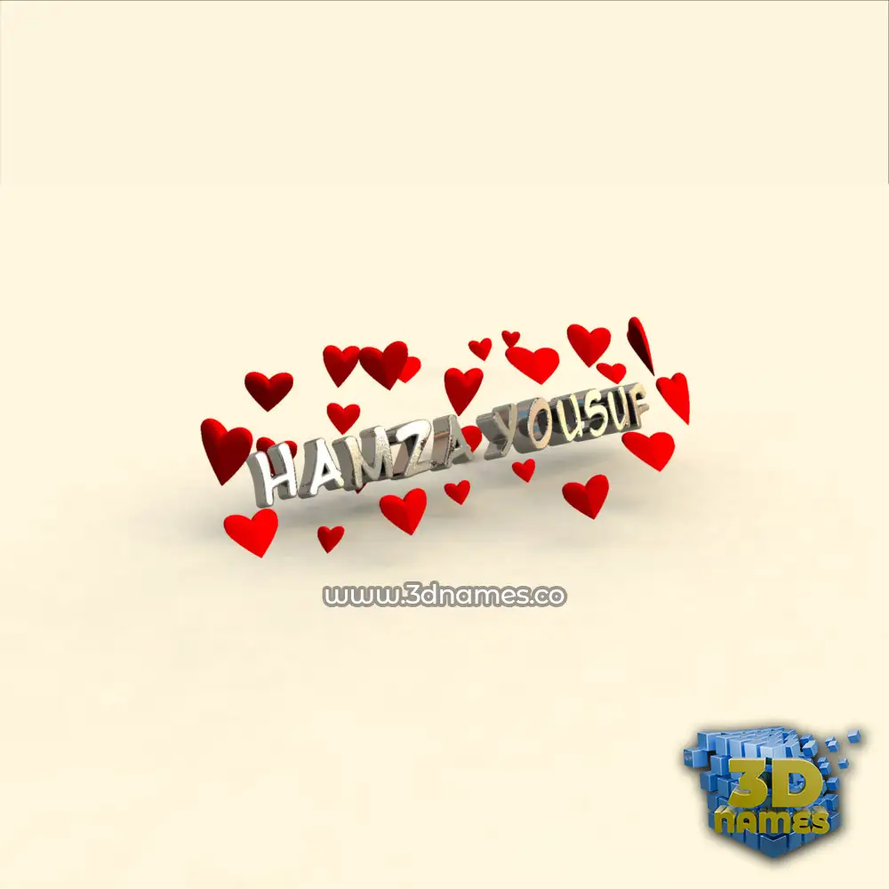 hamza yousuf in In Love style - 3D name wallpaper