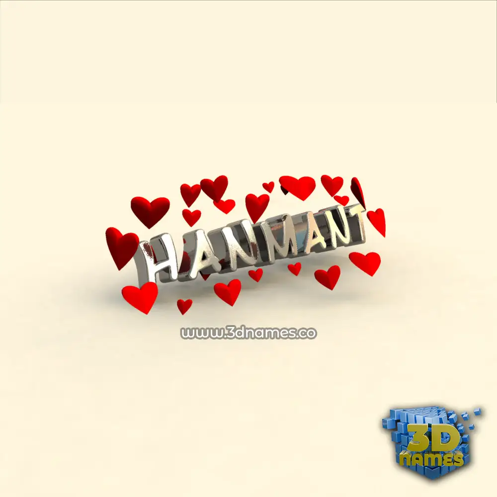 hanmant in In Love style - 3D name wallpaper