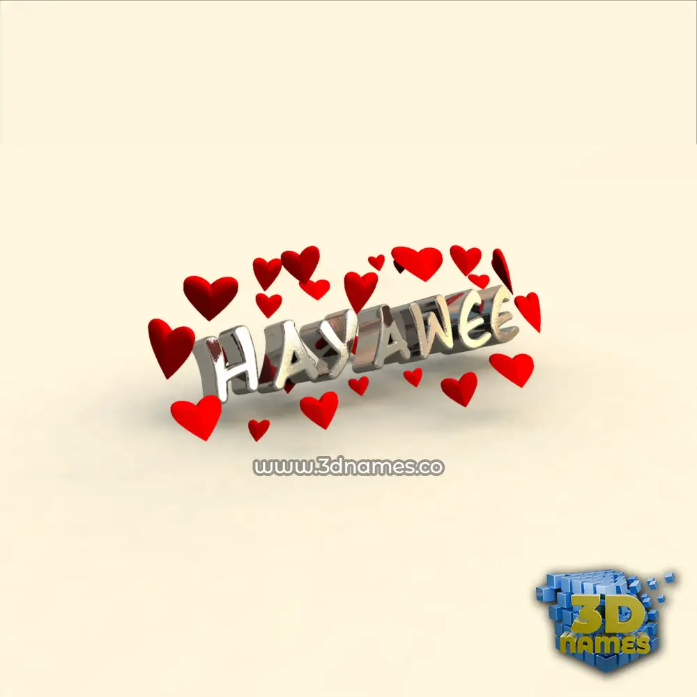 hayawee in In Love style - 3D name wallpaper