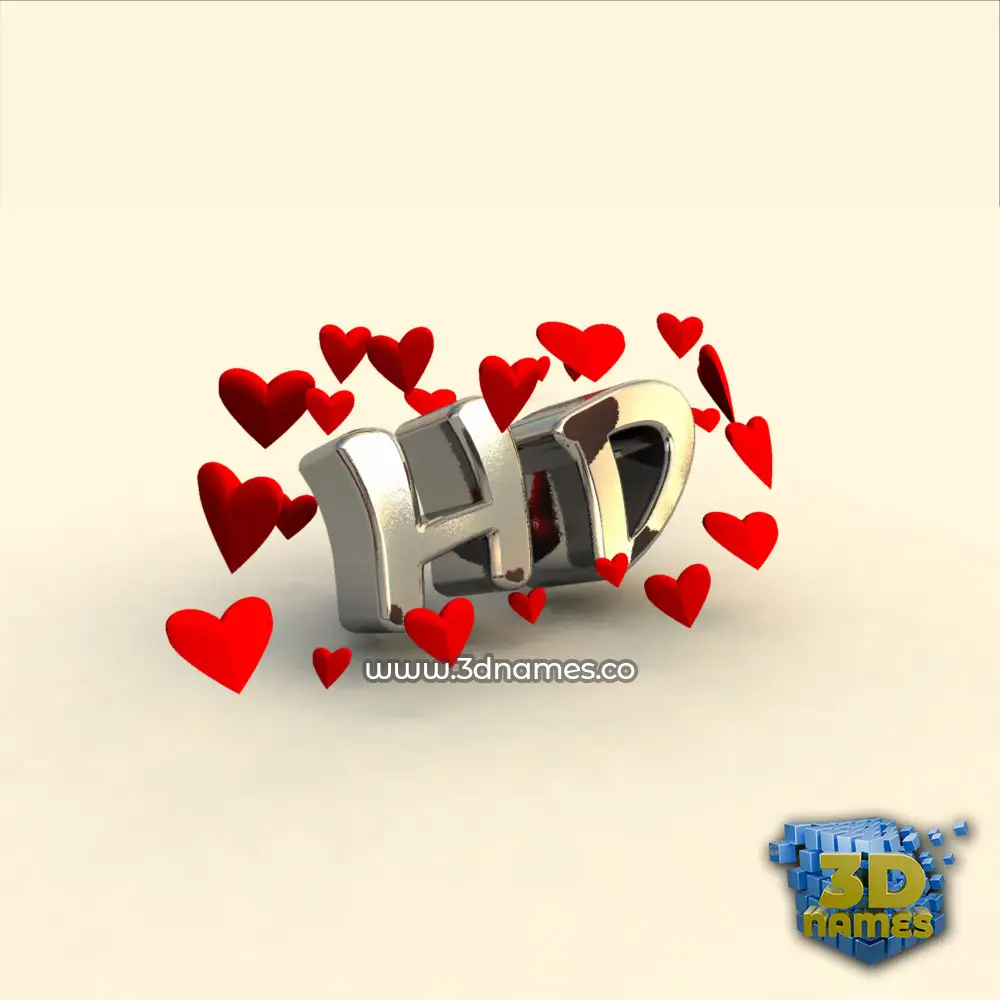 hd in In Love style - 3D name wallpaper
