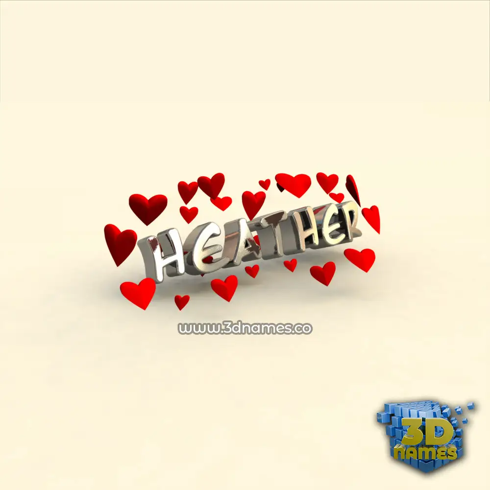heather in In Love style - 3D name wallpaper