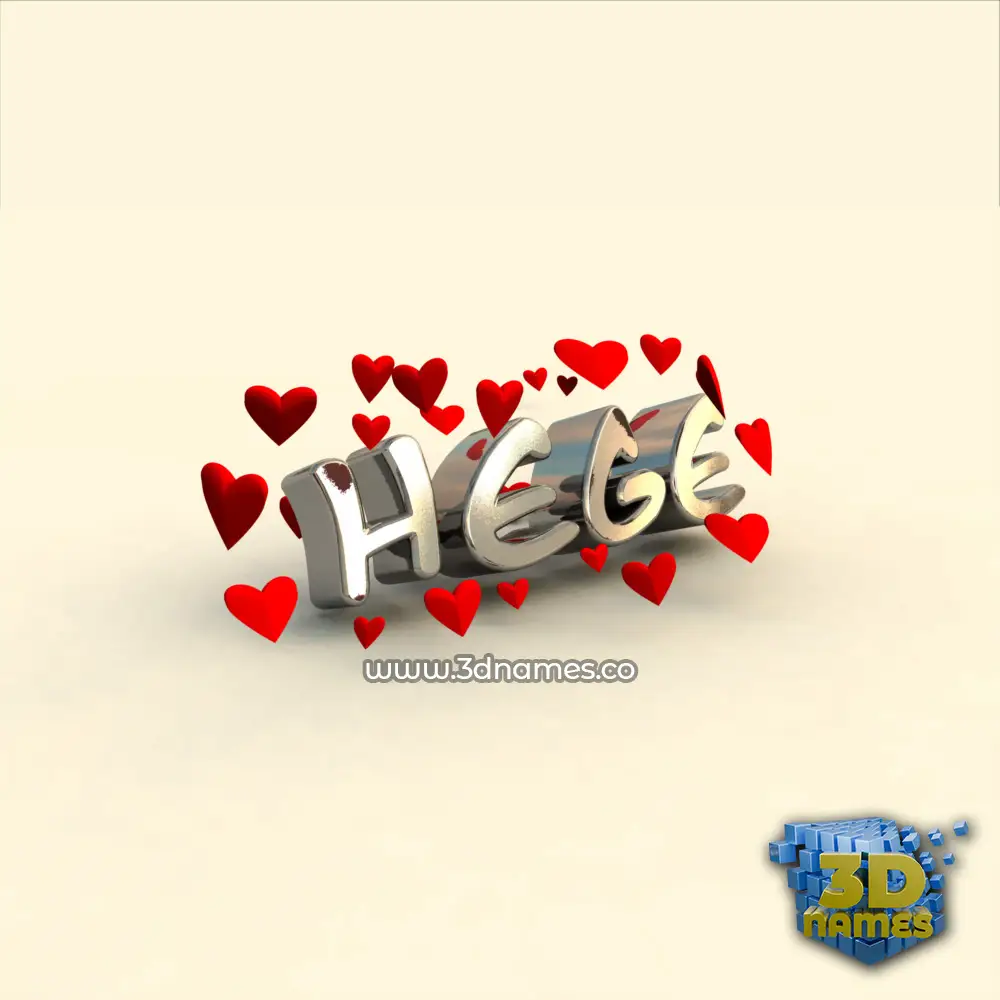 hege in In Love style - 3D name wallpaper