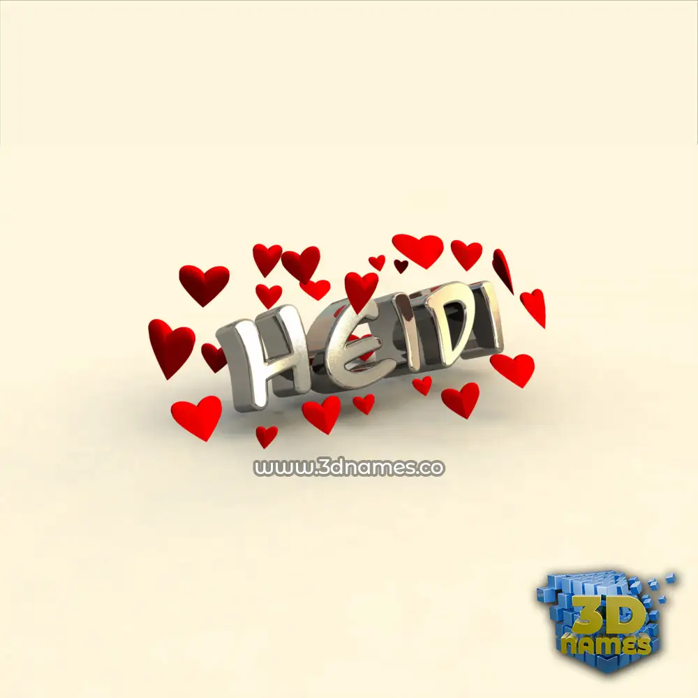 heidi in In Love style - 3D name wallpaper