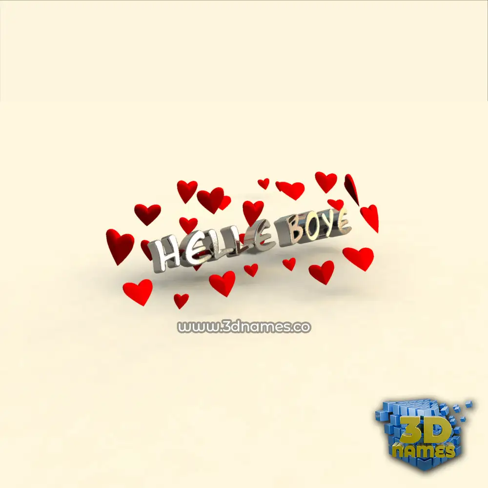helle boye in In Love style - 3D name wallpaper