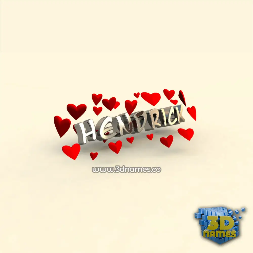 hendrick in In Love style - 3D name wallpaper