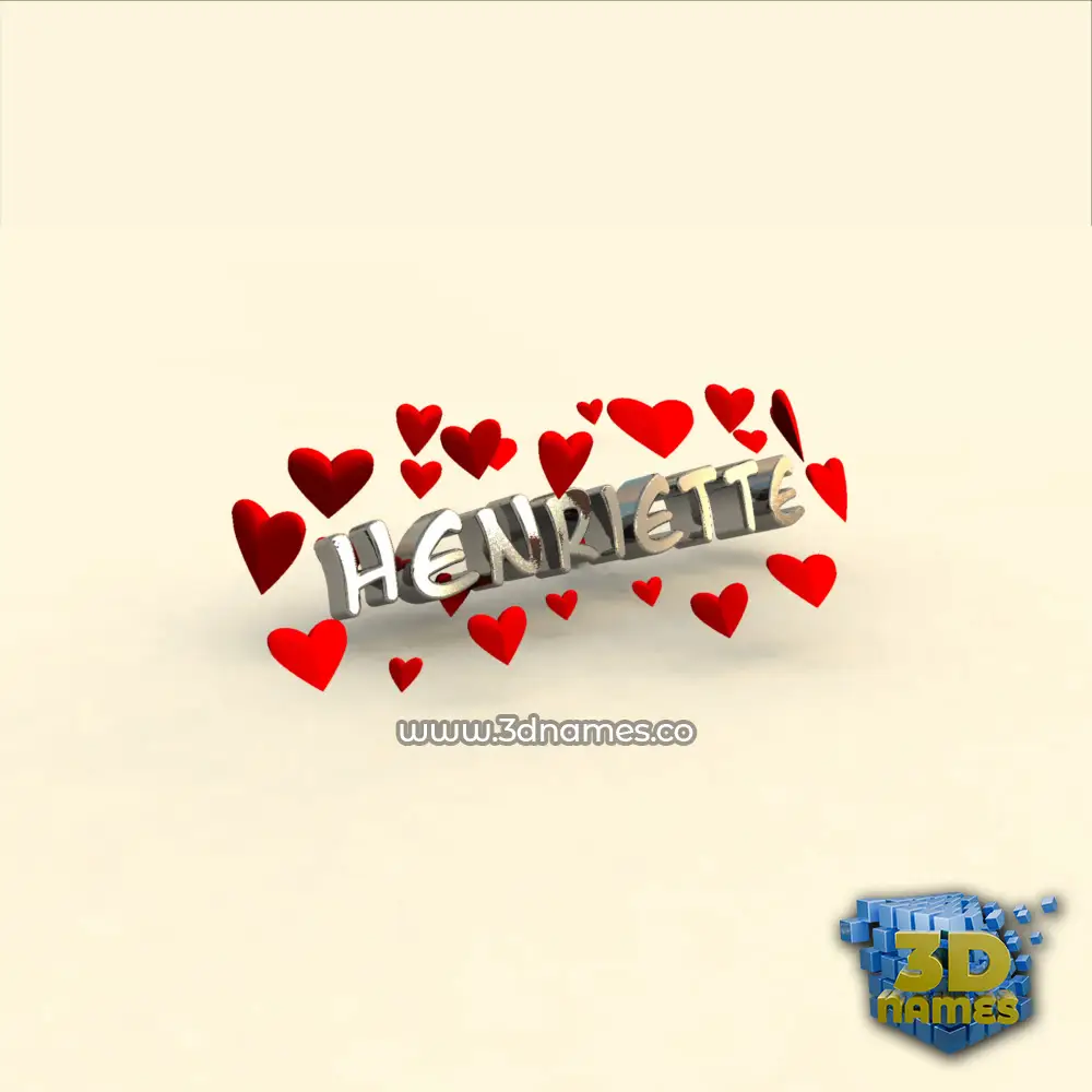 henriette in In Love style - 3D name wallpaper