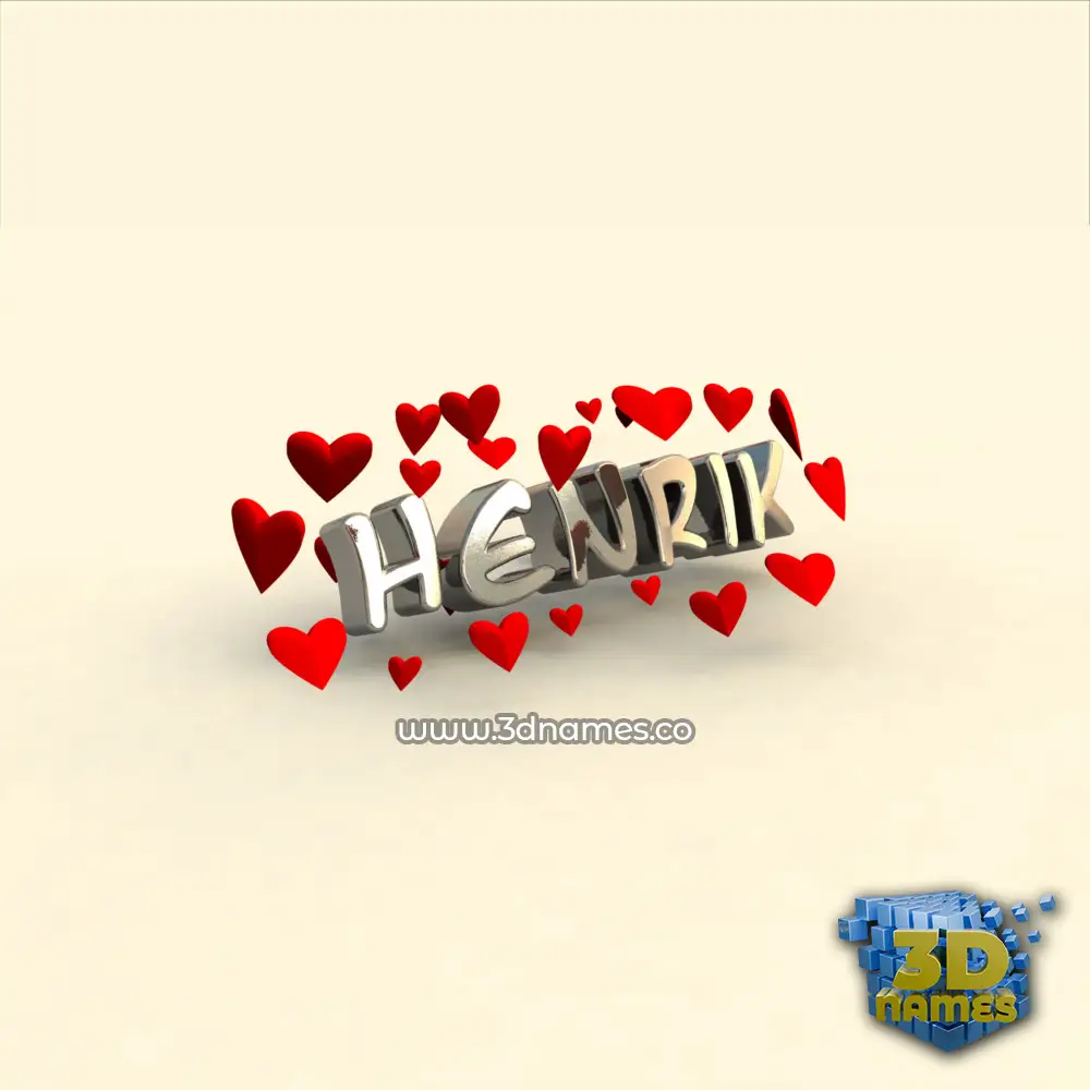 henrik in In Love style - 3D name wallpaper