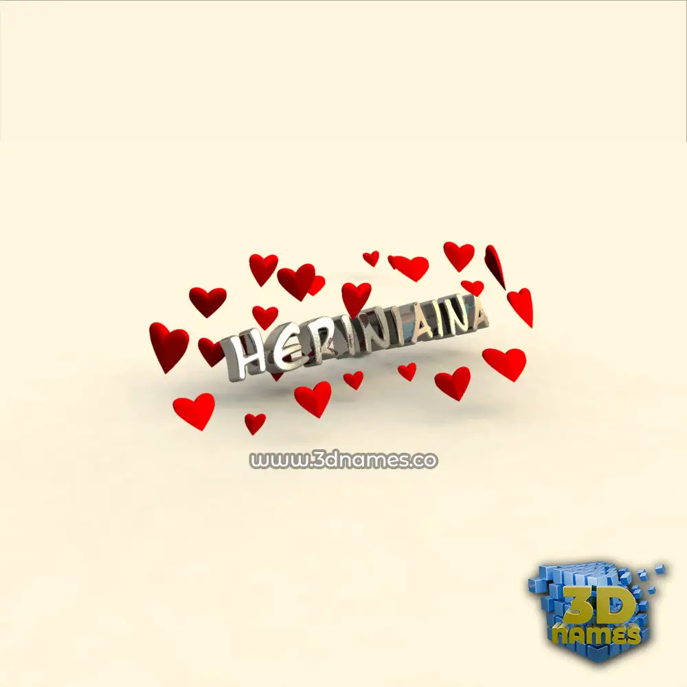 heriniaina in In Love style - 3D name wallpaper