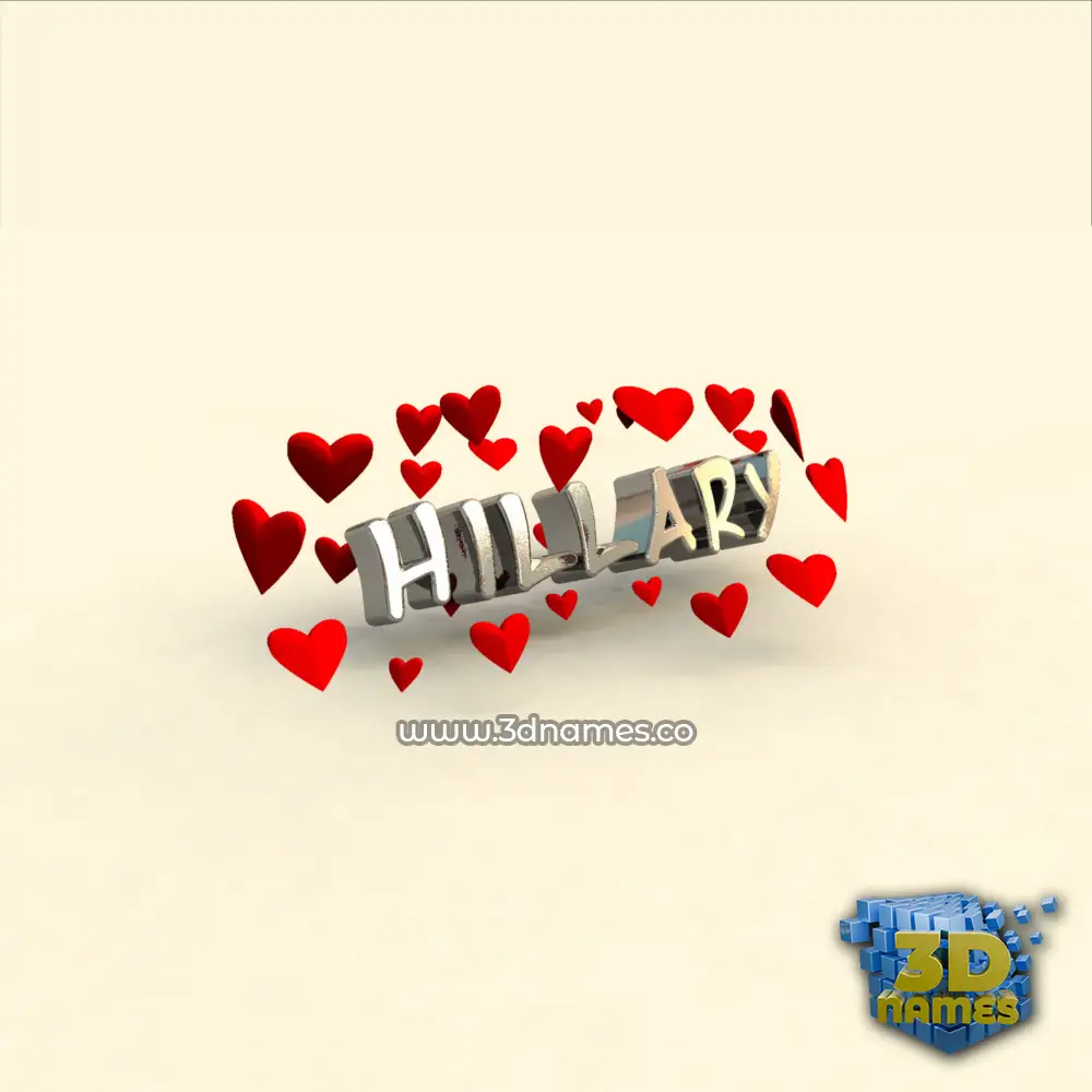 hillary in In Love style - 3D name wallpaper
