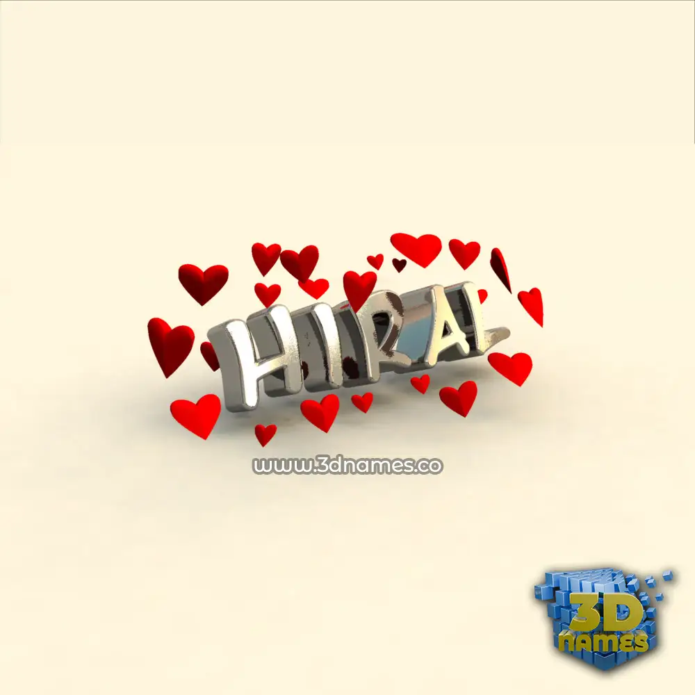 hiral in In Love style - 3D name wallpaper