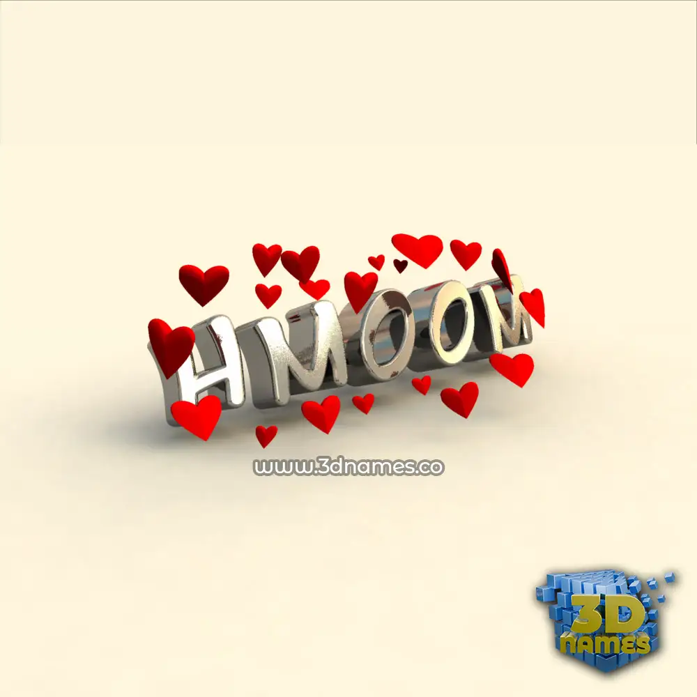 hmoom in In Love style - 3D name wallpaper