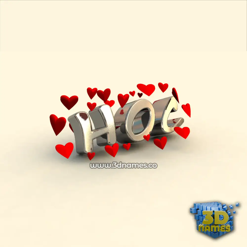 hoc in In Love style - 3D name wallpaper