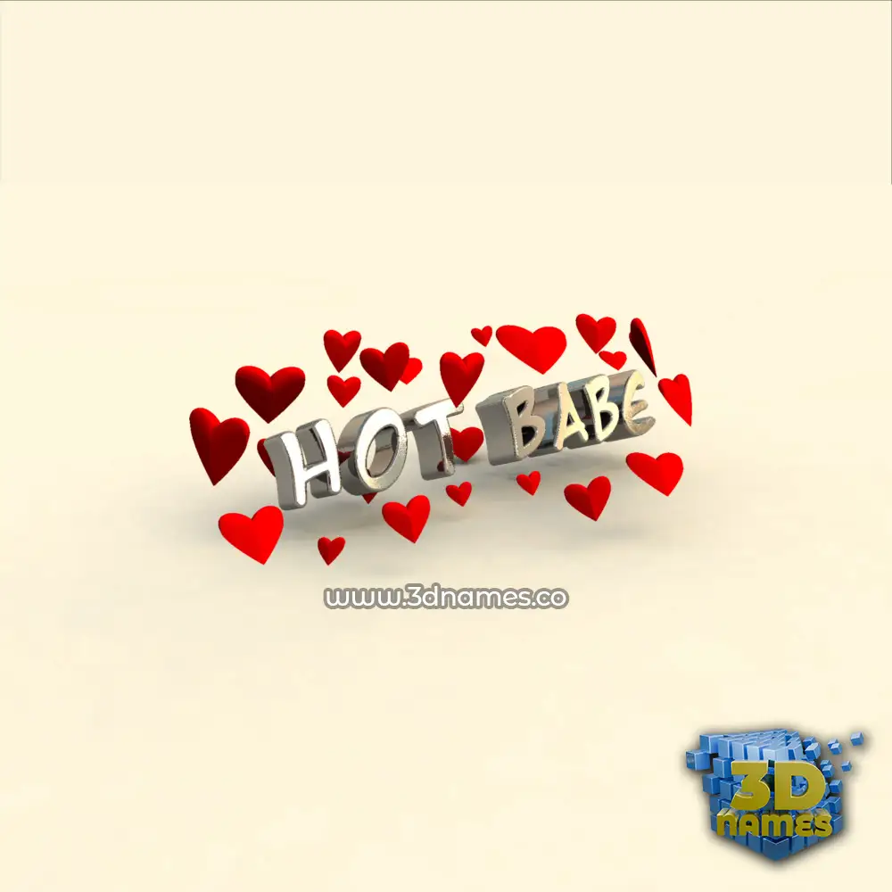 hot babe in In Love style - 3D name wallpaper