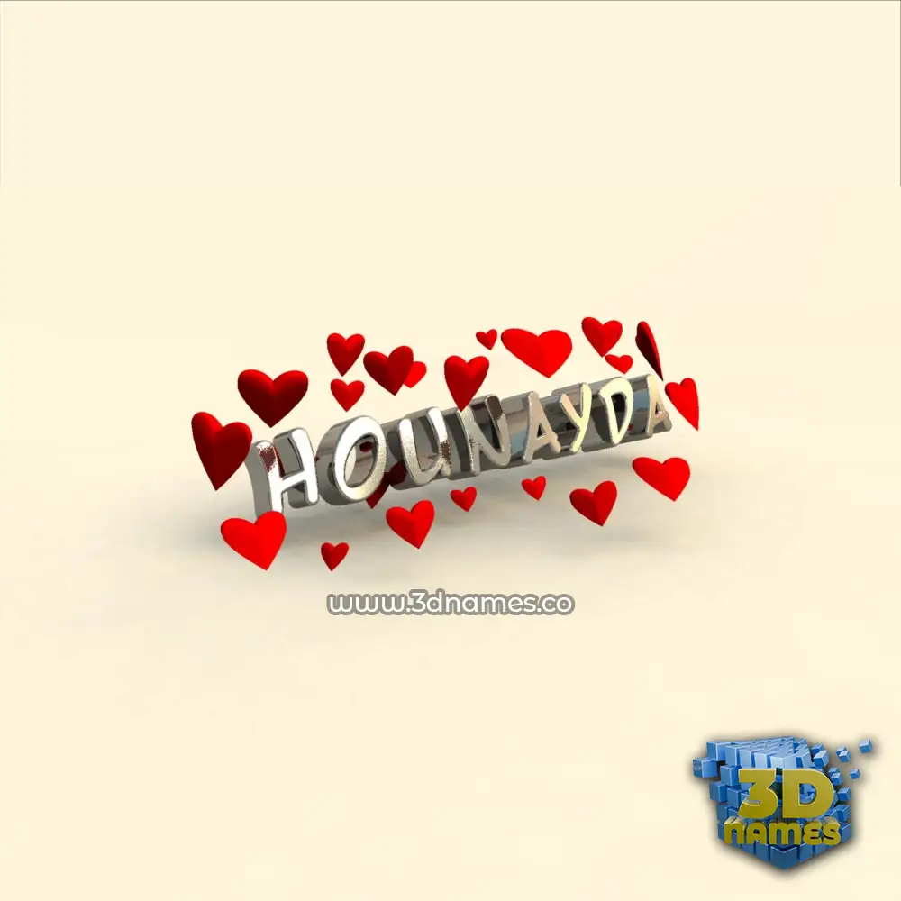 hounayda in In Love style - 3D name wallpaper