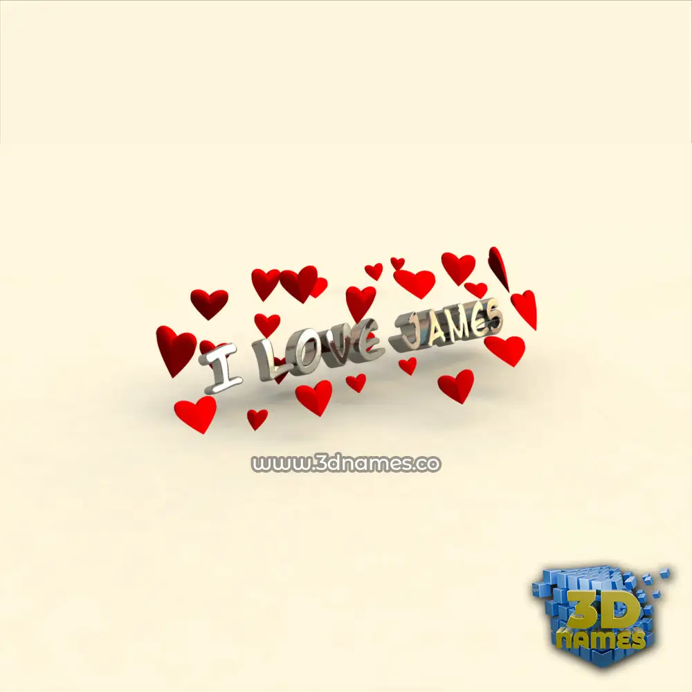 i love james in In Love style - 3D name wallpaper