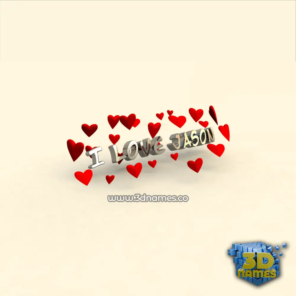 i love jason in In Love style - 3D name wallpaper