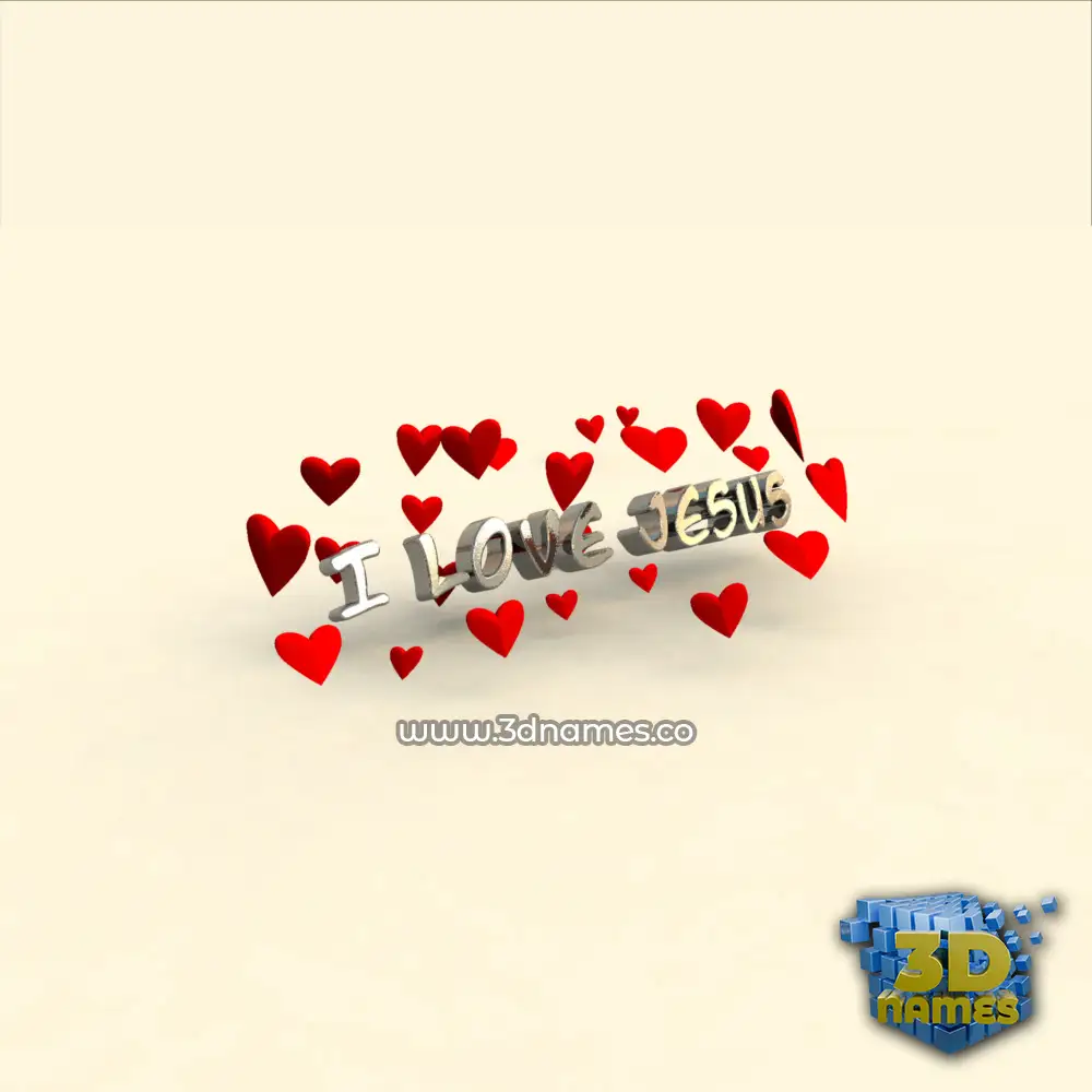 i love jesus in In Love style - 3D name wallpaper