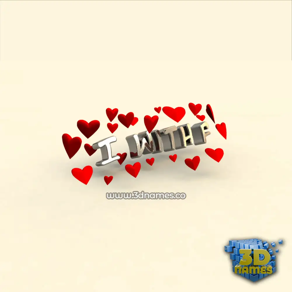 i with f in In Love style - 3D name wallpaper