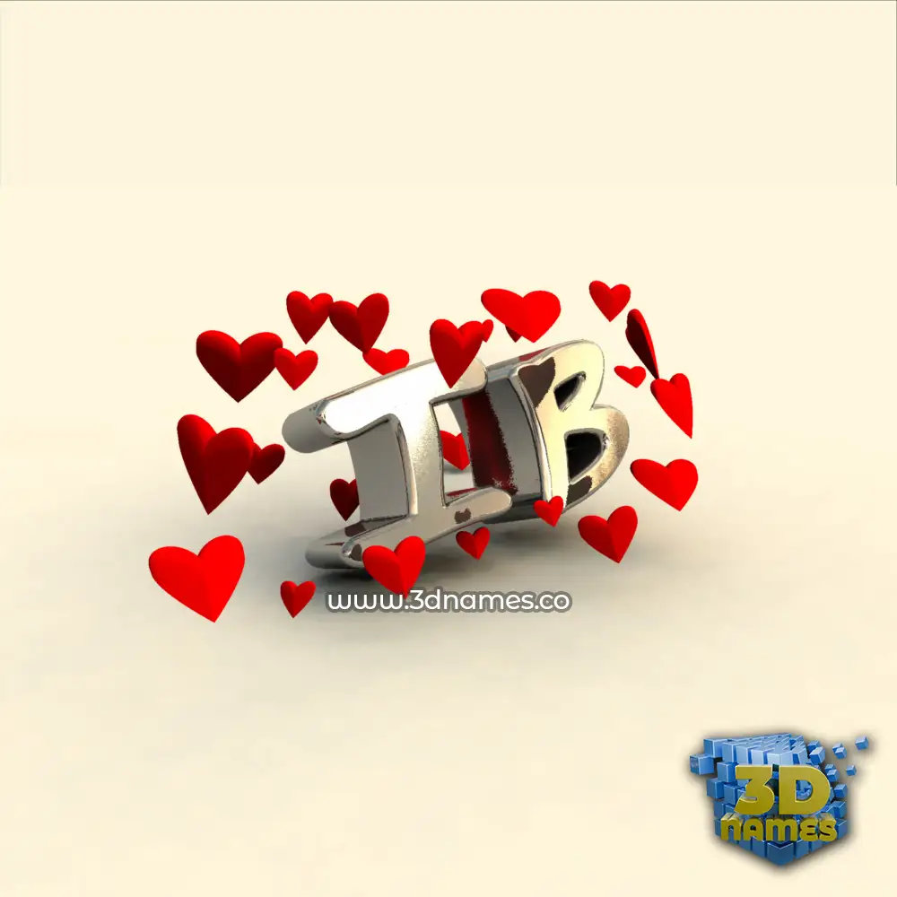 ib in In Love style - 3D name wallpaper