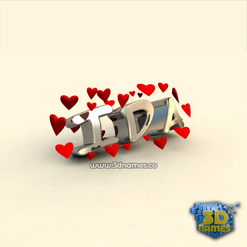 ida in In Love style - 3D name wallpaper