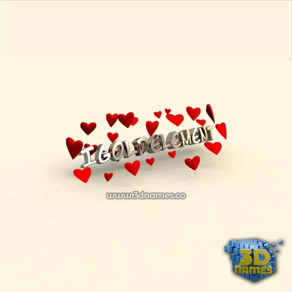igoldelement in In Love style - 3D name wallpaper