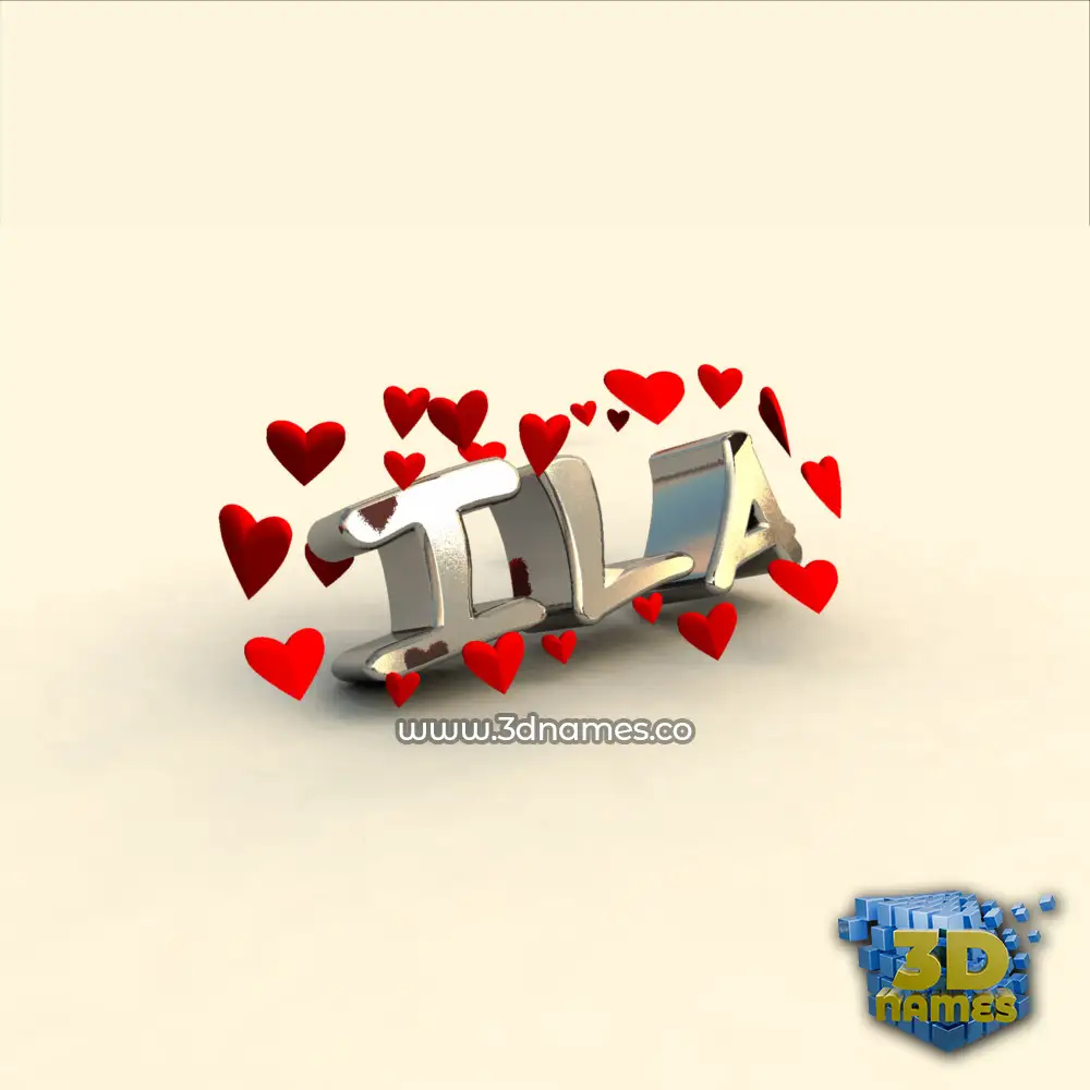 ila in In Love style - 3D name wallpaper