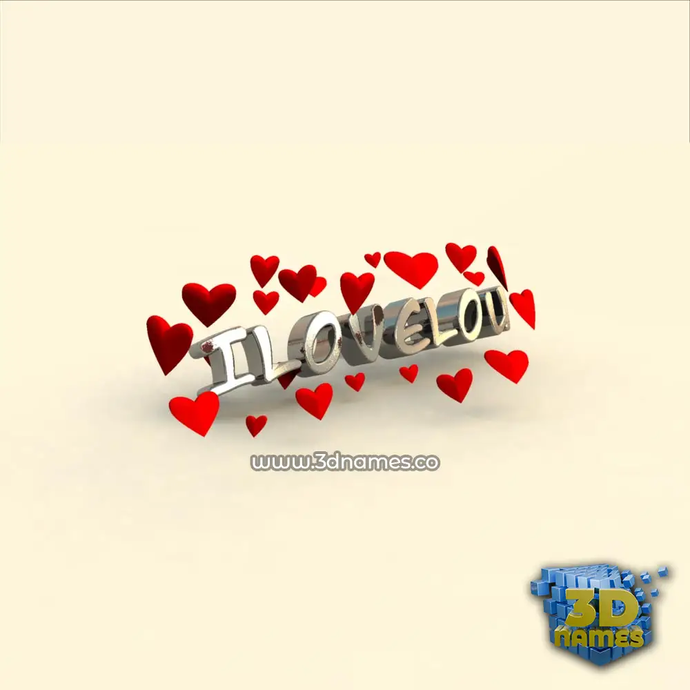 ilovelou in In Love style - 3D name wallpaper