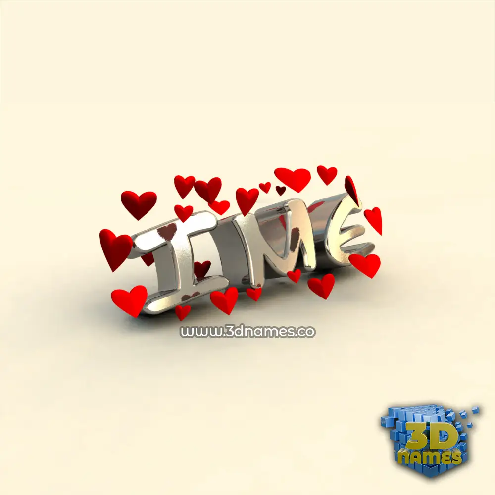 ime in In Love style - 3D name wallpaper