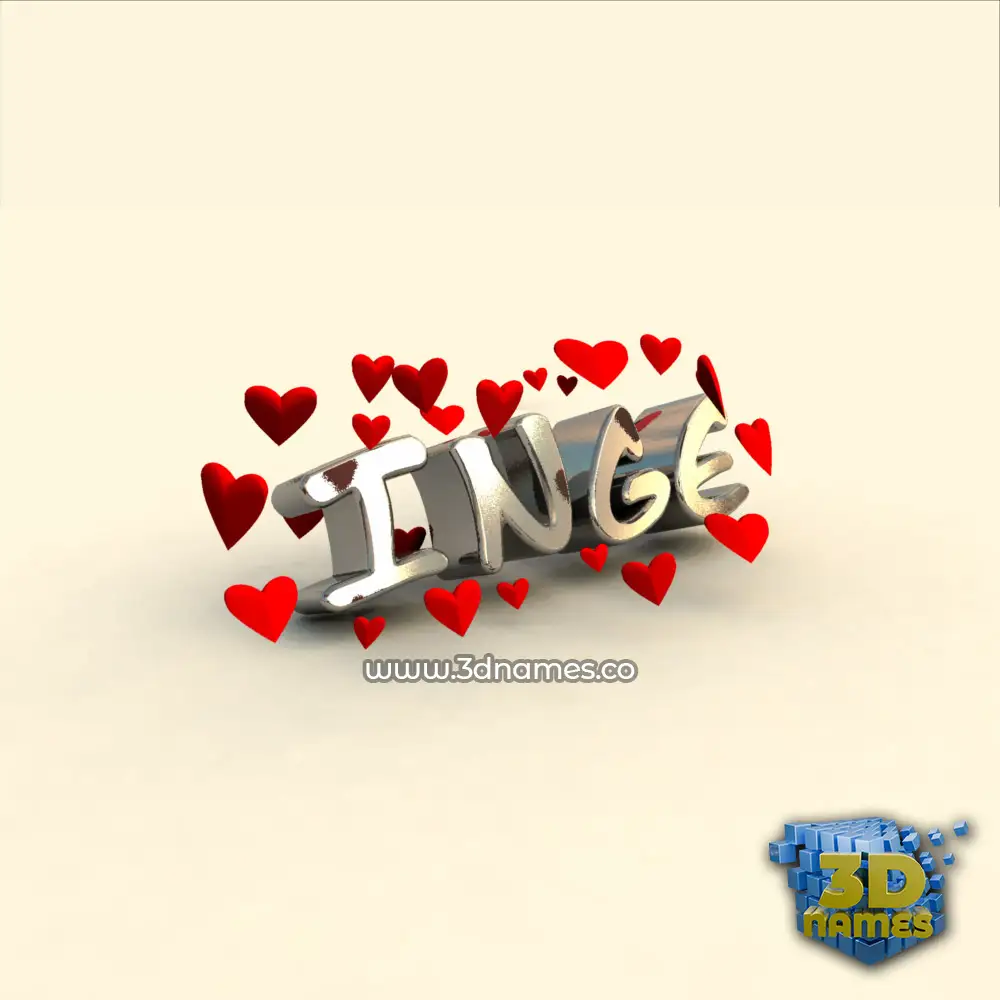 inge in In Love style - 3D name wallpaper