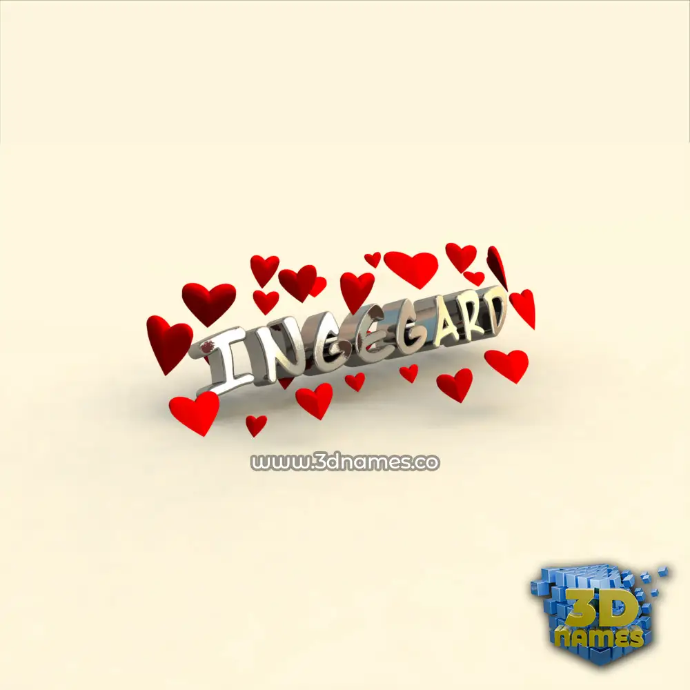 ingegard in In Love style - 3D name wallpaper