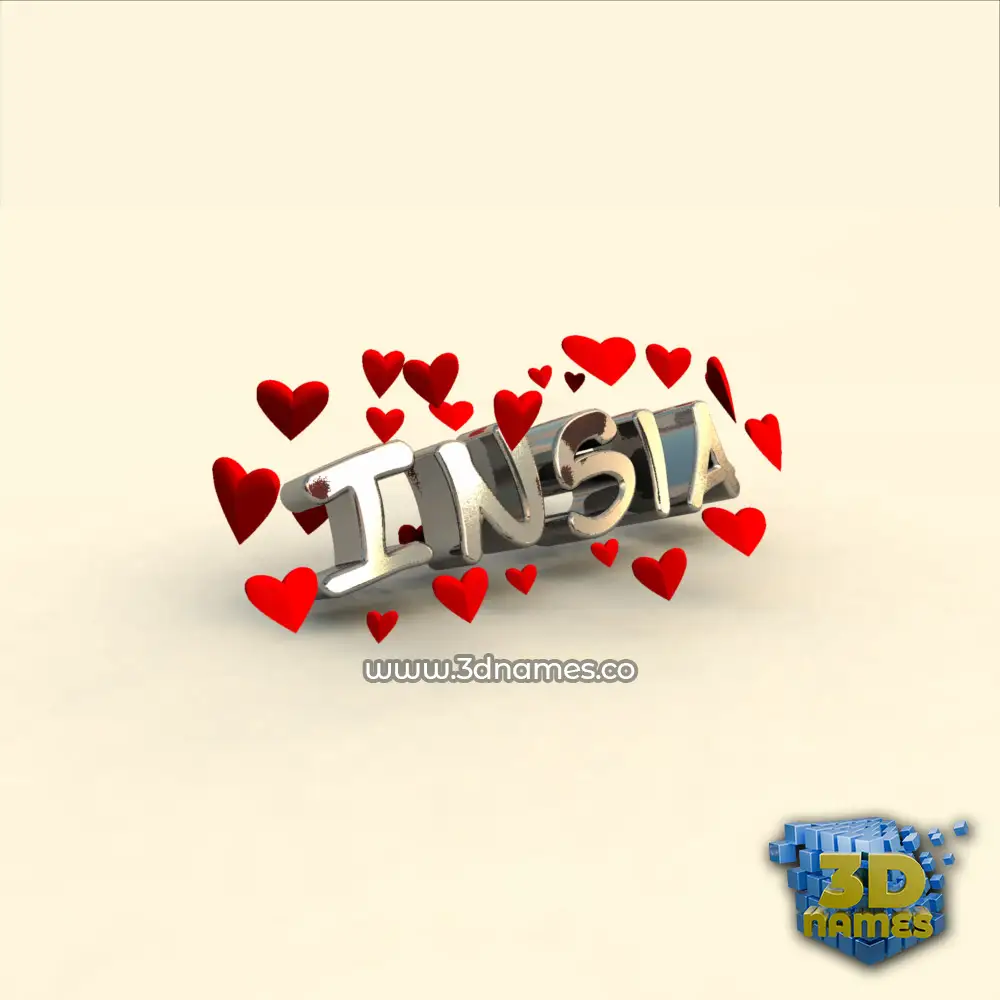 insia in In Love style - 3D name wallpaper